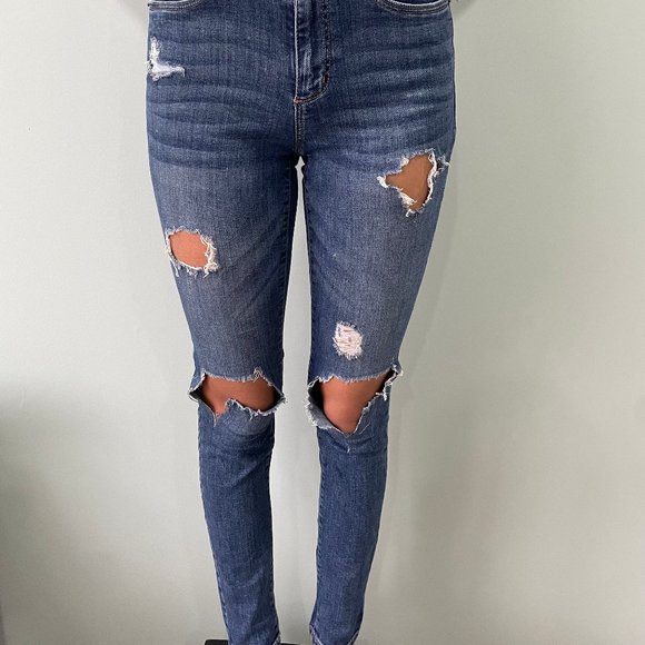 Garage Distressed High Rise Skinny Jeans Size 3 - Picture 2 of 3